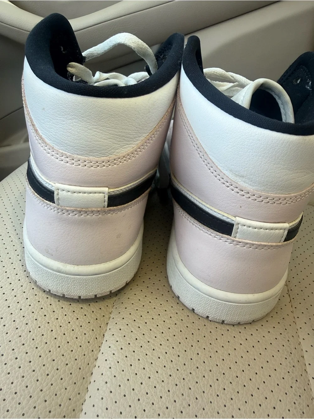 Nike Women's High-Top Sneakers in White, Light Pink & Black size 9